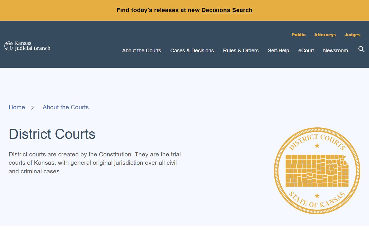 Woodson County District Court Kansas district courts overview