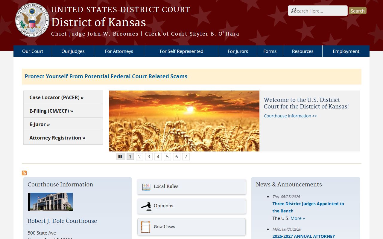 Woodson County District Court federal District of Kansas distinction