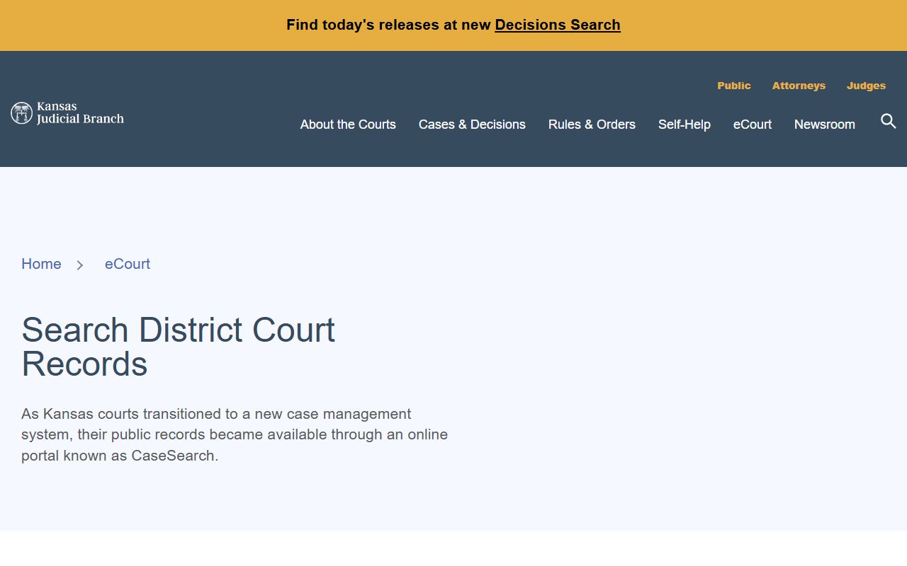 Woodson County court records through Kansas district court records access