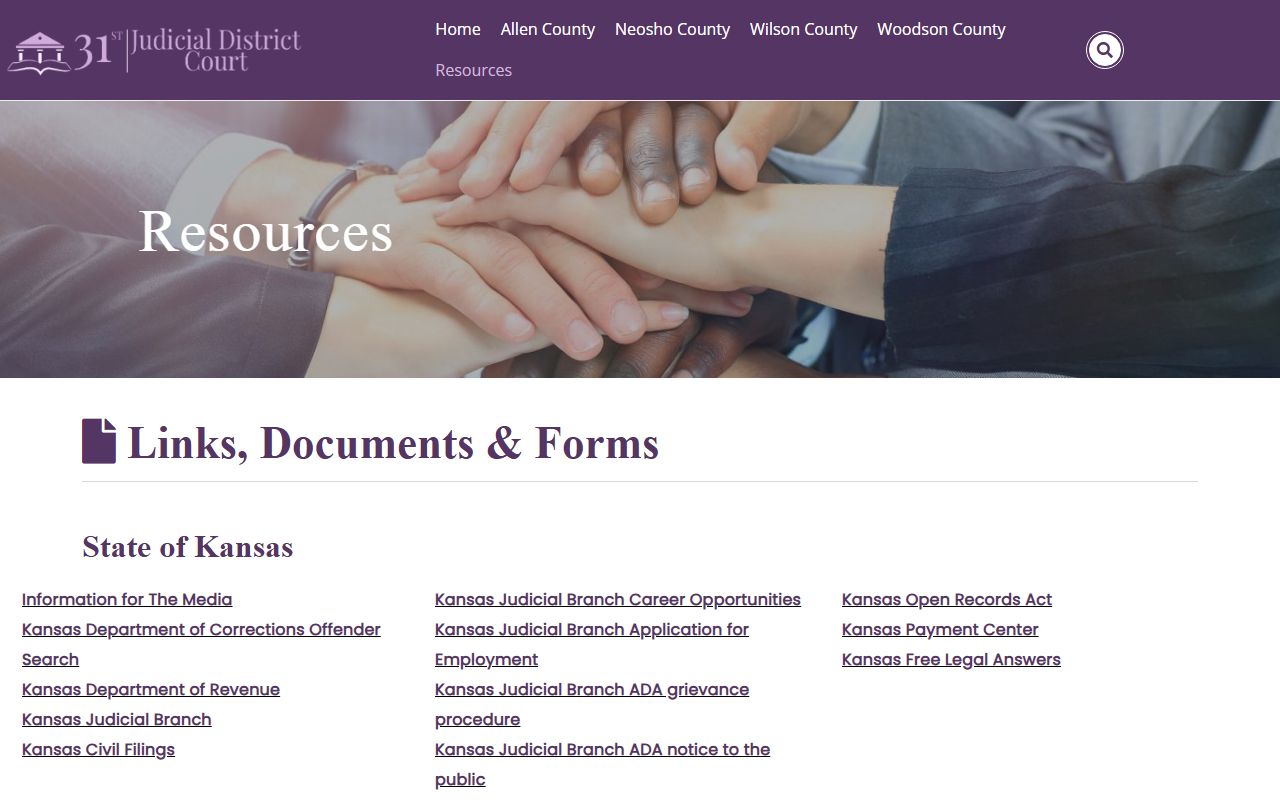 Woodson County court records resource links from the 31st Judicial District